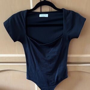 Women's Black Bodysuit Top